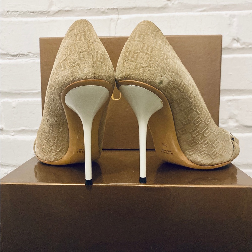 💛HP💛 Gucci Guccissima Horsebit Peep Toe Pumps - Picture 2 of 8